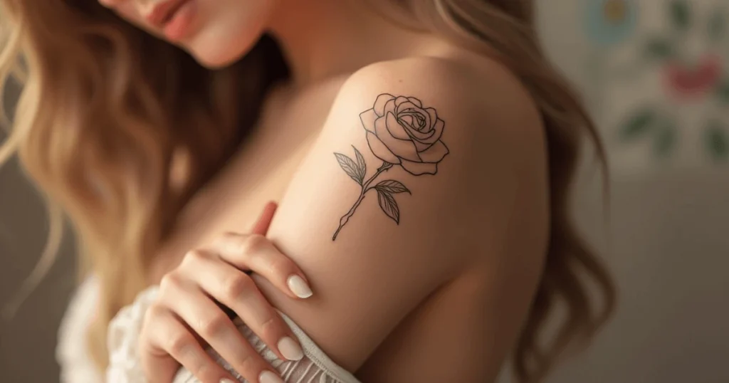 simple rose tattoo
