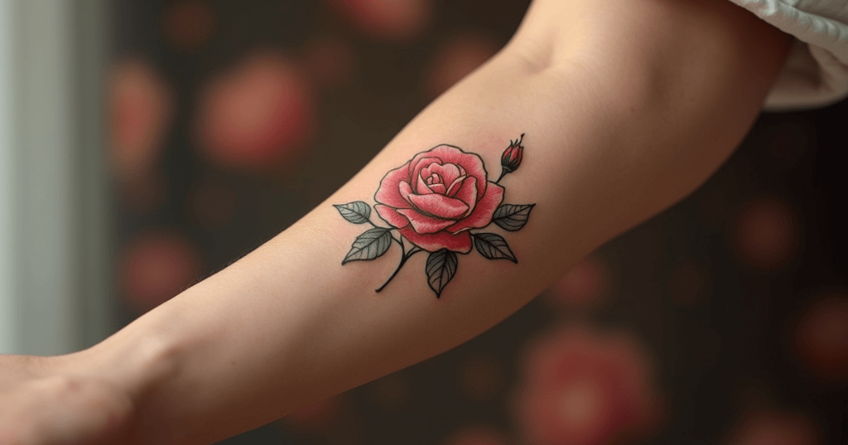 simple rose tattoo